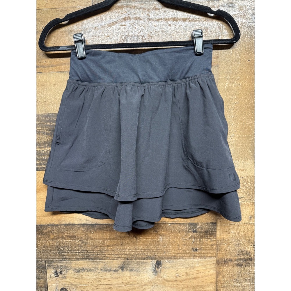 FootJoy Womens XS Black Tiered Golf Tennis Skort Active Skirt w/ Built-in Shorts